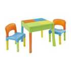 Liberty House Toys Kids 5-in-1 Plastic Play Table and Chairs Set - Multicolour