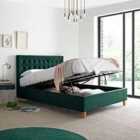 Bedmaster Kingham Green Velvet Ottoman Bed Kingsize