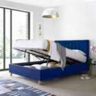 Bedmaster Kingham Blue Velvet Ottoman Bed Kingsize