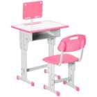HOMCOM Kids Desk and Chair Set - Pink