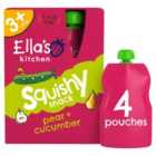 Ella's Kitchen Pear and Cucumber Kids Snack Multipack Pouch 3+ Years 4 x 100g