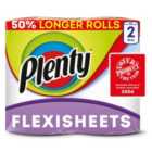 Plenty Flexi-Sized Sheets Longer Lasting Kitchen Towel 2 Rolls