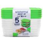 Sistema Nest It Meal Prep Containers 5 per pack