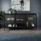 Stannis Sideboard, Black Ribbed Glass