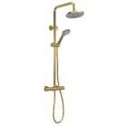 Nuie Round Thermostatic Bar Valve & Shower Kit - Brushed Brass
