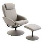 HOMCOM Adjustable Recliner Swivel Leather Armchair 360° Rotatable With Footrest