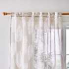Catherine Lansfield Palm Leaf Natural Slot Top Voile Panel