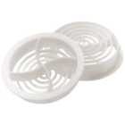 Wickes Round Soffit Vents White - 70mm