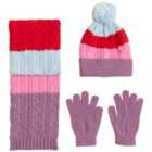 M&S Kids Colour Block Cable Knitted Set 18-36 Multi