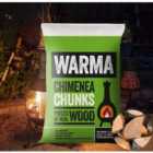 Warma Chimenea Wood Chunks Kiln Dried Hardwood Logs Fire Pit Fuel 7kg