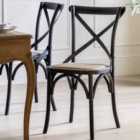 Gallery Direct Palma Chair Black/Rattan Set of 2