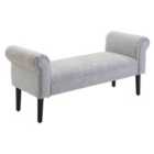 HOMCOM Deluxe Linen Bed End Arm Bench Bedside Bench Footstool Home Decor