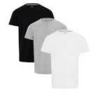 Threadbare 3 Pack Black White and Grey Grandad Collar T-Shirts