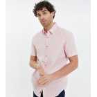 Threadbare Mid Pink Leaf Print Short Sleeve Shirt
