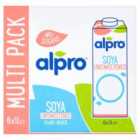 Alpro Longlife Unsweetened Soya Milk Alternative 6 x 1L