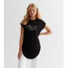 Black Amour Toujours Heart Logo Longline T-Shirt