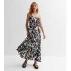 Black Abstract Strappy Maxi Dress