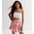 Petite Pink Ditsy Floral Mini Skirt