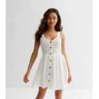 Petite Off White Crochet Detail Mini Dress