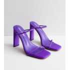 Public Desire Purple Strappy Mule Heel Sandals