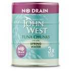John West No Drain Tuna Chunks Spring Water, 3x110g