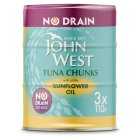 John West Tuna Chunks in Sunflower Oil, 3x110g