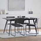 Gallery Direct Aston Dining Table Black 1600X900X750Mm