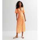 Tall Orange Ditsy Midi Dress
