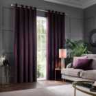 Clara Aubergine Luxury Velvet Eyelet Curtains