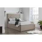 Wilson Oatmeal Fabric Ottoman Storage Bed Double