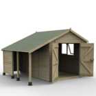 Forest Garden Timberdale 10 x 8 Double Door Apex Shed with Log Shed (Home Delivery)