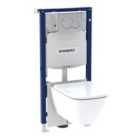 Geberit Wall-hung Bundle Pack: Frame & Cistern, Rimfree® Wall-hung Pan, Soft Close Quick Release Seat & Flush Plate