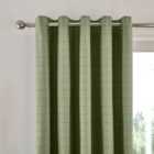 Recycled Burley Check Olive Eyelet Curtains