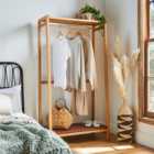 Artisan Clothes Rail with Faux Leather Shelf