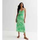 Green Floral Strappy Midaxi Dress