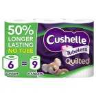 Cushelle Quilted Tubeless 50% Longer Lasting Toilet Tissue, 6x252sheets