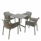 Clip 70cm Table With 4 Net Chair Set Turtle Dove