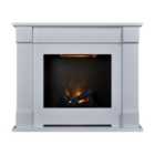 Suncrest Lucera White MDF & stainless steel Freestanding Electric fire suite