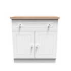 Ready Assembled Wilcox 1 Drawer Sideboard - Porcelain Ash and Oak