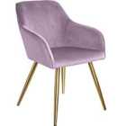 Marilyn Velvet-look Chair - Lilac And Gold