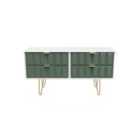 Ready Assembled Cuba 4 Drawer Bed Box - Labradore Green and White
