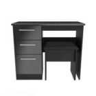 Ready Assembled Fourrisse 2 Piece Set - Vanity and Stool - Black Gloss