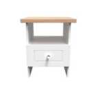 Ready Assembled Wilcox Bottom Drawer Lamp Table - Porcelain Ash and Oak
