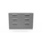 Ready Assembled Indices 6 Drawer Midi Chest - Dust Grey and White