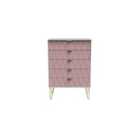 Ready Assembled Copenhagagen 5 Drawer Chest - Kobe Pink and White