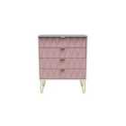 Ready Assembled Copenhagagen 4 Drawer Chest - Kobe Pink and White