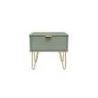 Ready Assembled Hirato 1 Drawer Locker With Legs -Reed Green