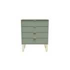 Ready Assembled Hirato 4 Drawer Chest -Reed Green