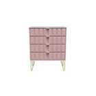 Ready Assembled Cuba 4 Drawer Chest - Kobe Pink and White