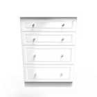 Ready Assembled Berryfield 4 Drawer Deep Chest - White Gloss